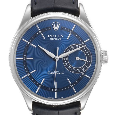 rolex cellini 18k white gold with blue face|rolex cellini geneve 18k gold.